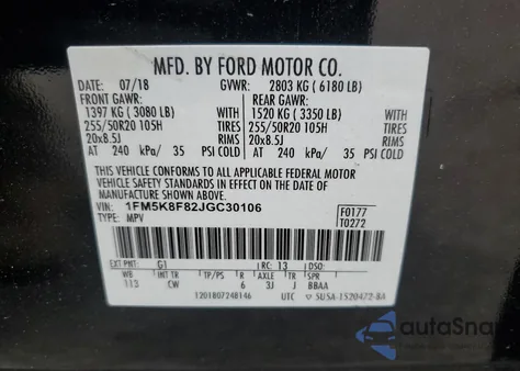 2018 Ford Explorer Limited from USA, damaged, VIN 1FM5K8F82JGC30106